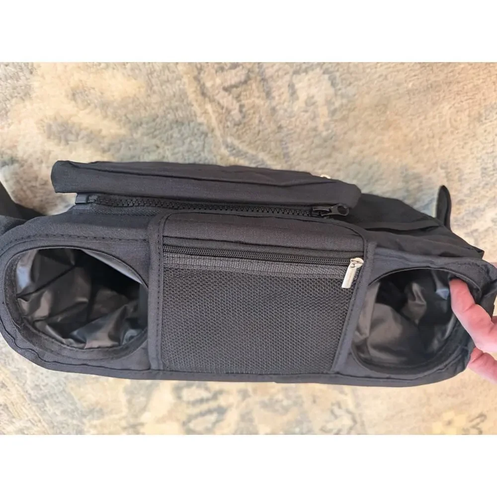 Momcozy Black Insulated Bottle Holder Stroller Organizer Detachable Bag NEW